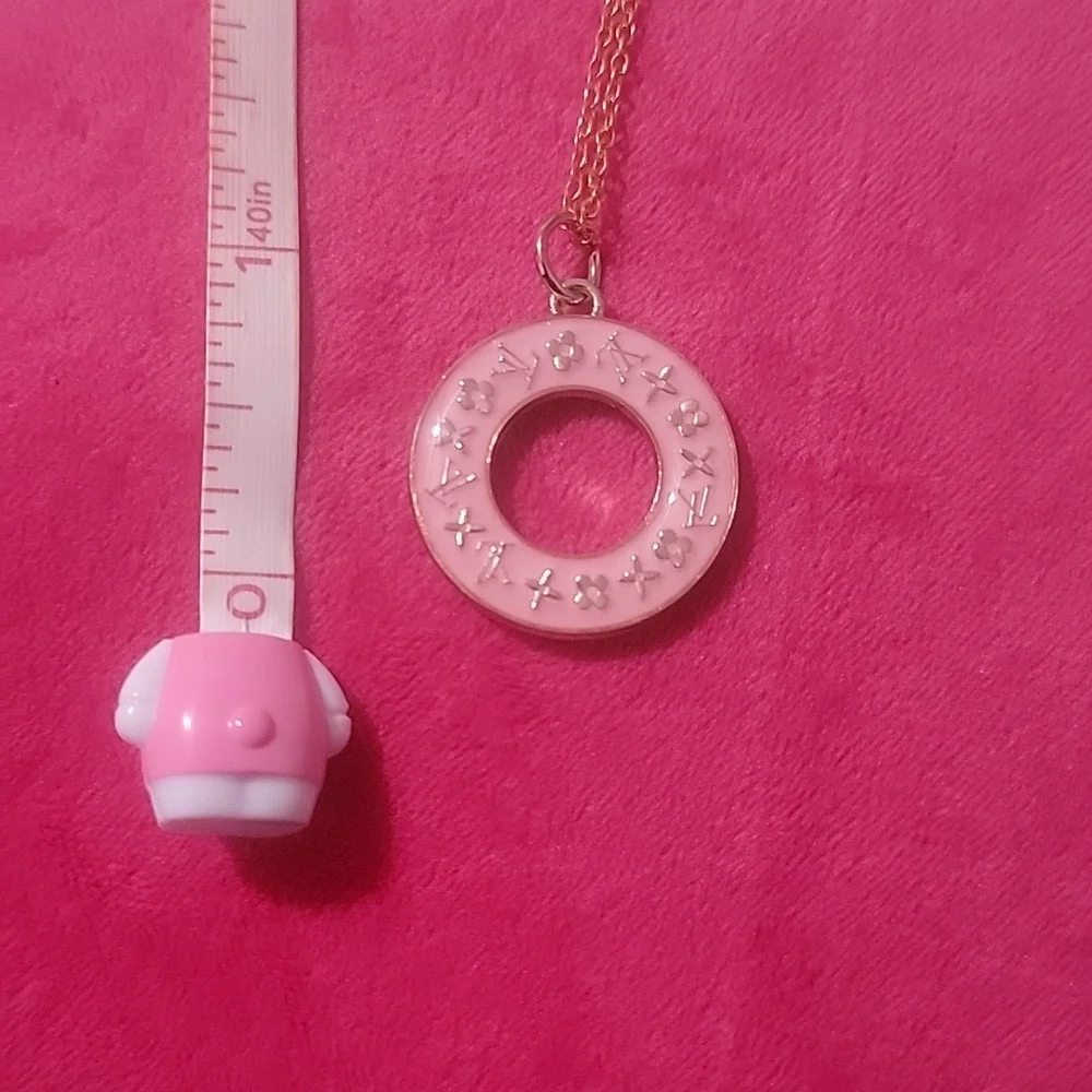 LV Pink And Gold-Tone Double-sided Zipper Pull Charm - Picture 2 of 5